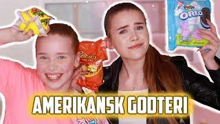 Tester amerikansk godteri med søstera mi! "Hvor er søppelbøtta?!" | Mina Jacobsen