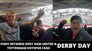 FIGHT BETWEEN WEST HAM UNITED & TOTTENHAM HOTSPUR FANS | West Ham 1-0 Tottenham | DERBY DAY | EPL