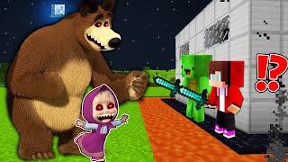 The Most Secure House vs MASHA AND THE BEAR - Minecraft gameplay by Mikey and JJ (Maizen Parody)