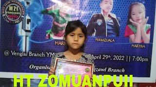 MARIA HT ZOMUANPUII M. Z. I. PANGZAWL BRANCH U-15 SOLO COMPETITION PAKHAT NA.