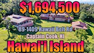 For Sale:  89-1409 Hawaii Belt Rd, Big Island Hawaii Farm 4BR/5BA with Pavilion - Real Estate