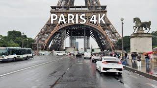 Driving Downtown - Paris 4K HDR - Morning Rain