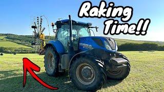 Silage time!!! Raking up ready for baling.