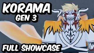 Gen 3 Korama Spirit FULL SHOWCASE! | Shindo Life Korama Full Showcase and Review