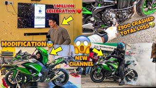 1 Million Special  | New Bike ? | MODIFICATION Started on Ninja1000 | Training back workout