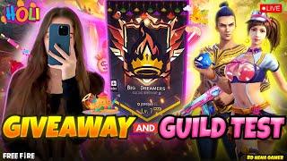 HOLI SPECIAL FREE FIRE LIVE GIVEAWAY CUSTOM ROOMS FF LIVE GIVEAWAY & GUILD TEST #freefire #live