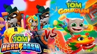 Talking Tom Hero Dash VS Talking Tom Gold Run - LILU Gameplay - Discover all the heroes