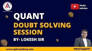 Doubt Clearing Session Part 1 | Quantitative Aptitude | Lokesh Sir | Apti Academy