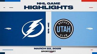 NHL Highlights | Lightning vs. Utah HC - March 22, 2025