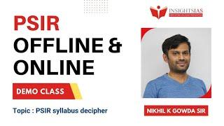 [DEMO CLASS 1] PSIR OFFLINE AND ONLINE DEMO CLASS BY NIKHIL SIR