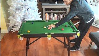 4 FOOT MINI FOLDING POOL TABLE FOLDABLE BILLIARD TABLE CUSTOMER REVIEW AND DEMONSTRATION