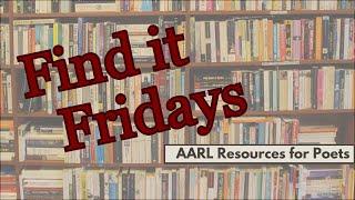 AARL Resources for Poets