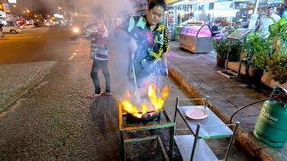 Amazing Performance Cooking! Fried Morning Glory & Fried Fish - Thai Street Food