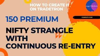Algo Trading | Nifty 150 Premium Strangle with Continuous Re-Entry | #tradetron #algotrading