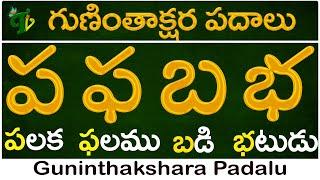 Guninthakshara Padalu in telugu |ప ఫ బ భ గుణింత పదాలు | Pa Pha Ba Bha Gunintha Padalu |Telugu Vanam