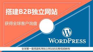 搭建B2B独立网站, 获得全球客户询盘, 零基础2小时用WordPress完成网站, 无需代码知识