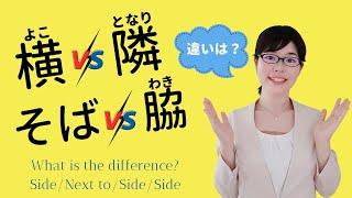 [Japanese Vocabulary] What's the difference between 横, 隣, 側, and 脇?