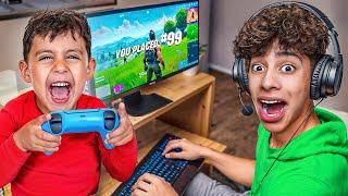 my Little Brother CONTROLS my Fortnite Game 