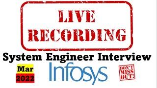 ⭐LIVE⭐ infosys system engineer interview questions for freshers  infosys system engineer exam 2022