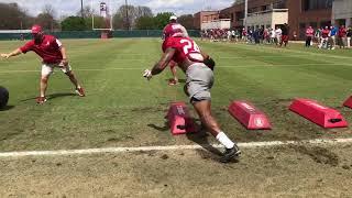 Alabama outside linebacker drills | Spring 2018