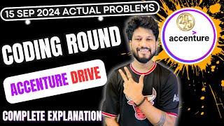 Accenture Coding Round 2025 batch || 15-September 2024 || Actual Problems || Source Code