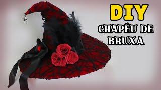 DIY: COMO FAZER CHAPÉU DE BRUXA para HALLOWEEN (SEM COSTURA) - Fantasia Festa Adulto #diyhalloween