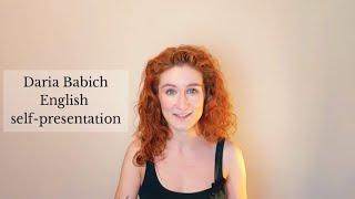 Daria Babich - self presentation (English)