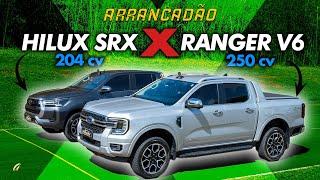 TOYOTA HILUX SRX X FORD RANGER V6 NO ARRANCADÃO! Qual picape de R$ 325 mil é mais rápida? Testamos!