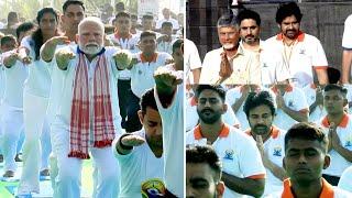 PM Modi, Pawan Kalyan and Chandrababu Naidu Participated In Yogandhra 2025 , Visakhapatnam