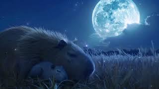 Capybara Relax Sleep Meditation Music  (1Hour) - quite moonlight night