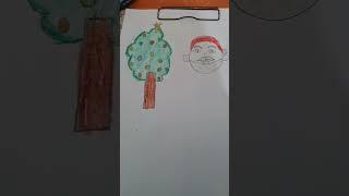 I draw  Santa  and  Christmas  tree   