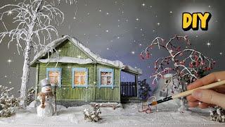 Village house in winter / Craft for kindergarten school / DIY