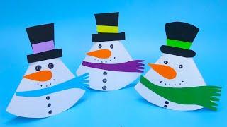 DIY christmas How to make paper snowman Easy paper crafts