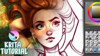 HOW TO PAINT IN KRITA  (Digital Art Tutorial 2020)