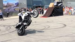 Motorcycle trick show at Zeiradtage in BMW Welt