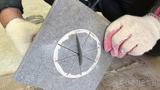 글라인더로 원형 구멍 뚫기 (how to cut a floor tile circle for toilet flange with 4inch grinder)