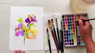 First Look at Grabie Watercolours and Floral Painting Demo