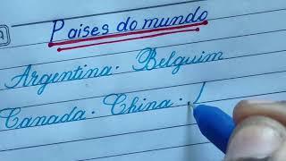 How to write country name in english | with the beautiful cursive letter