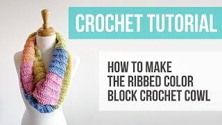 Crochet Ribbed Color Block Cowl, Crochet Pattern by Just Be Crafty