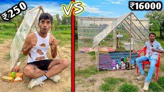 Overnight Survival  Challenge | Low budget Transparent house challenge  ₹250 VS  ₹16000