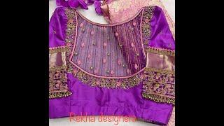 Designer boluse with zardosi work|| Zardosi work blouse back design||