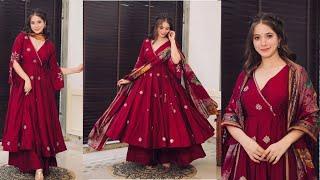 Recreating Insta Viral Anarkali Cutting And Stitching Very Easy/(16 Panel)Anarkali Dress Making