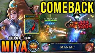 Comeback is Real!! 25 Kills Miya Late Game Monster!! - Build Top 1 Global Miya ~ MLBB