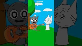 Wenda & Gray|Funny cat playing guitar Sprunki #sprunki