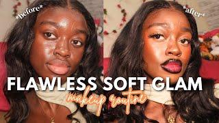 My Flawless Soft Glam Makeup Routine for Dark Skin | Beginner-Friendly Everyday Makeup