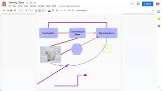 Drawings: Insert Lines, Arrows and Connections w/ Line Tool