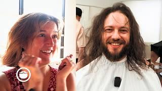 Wife Said ” You Look 10 Years Younger” After He Cut Off His Long Hair | Amazing Transformation