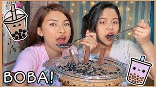 BOBA eating // boba milk tea / bubble tea //prettyxoxo