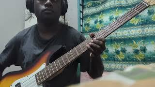 Playing a bass guitar coz my 6 string has a missing string.mp4