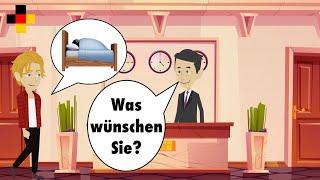 Deutsch Lernen | Ein Zimmer im Hotel buchen | Dialog auf Deutsch mit Untertiteln